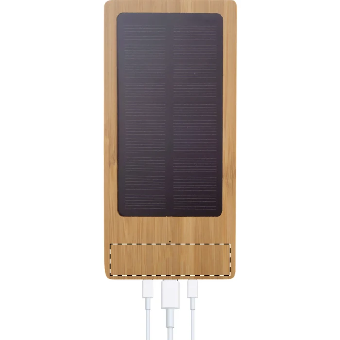 Schemat znakowania dla Grawerowanie laserowe - E3 na gadżecie: Bambusowy power bank solarny 8000 mAh, USB-C