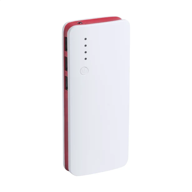 Mocny powerbank do telefonu 10 000 mAh biało-czerwony