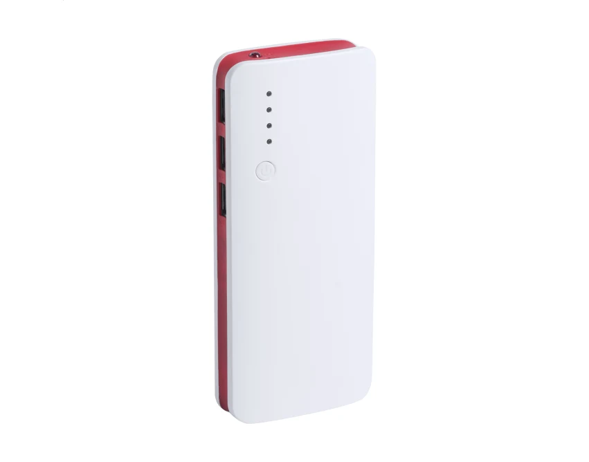 Mocny powerbank do telefonu 10 000 mAh biało-czerwony