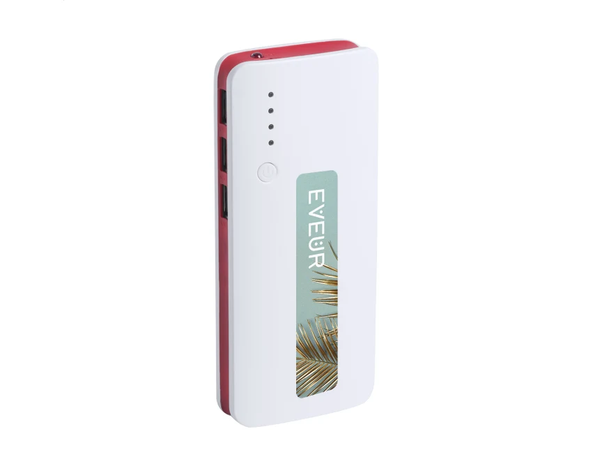 Mocny powerbank do telefonu 10 000 mAh biało-czerwony