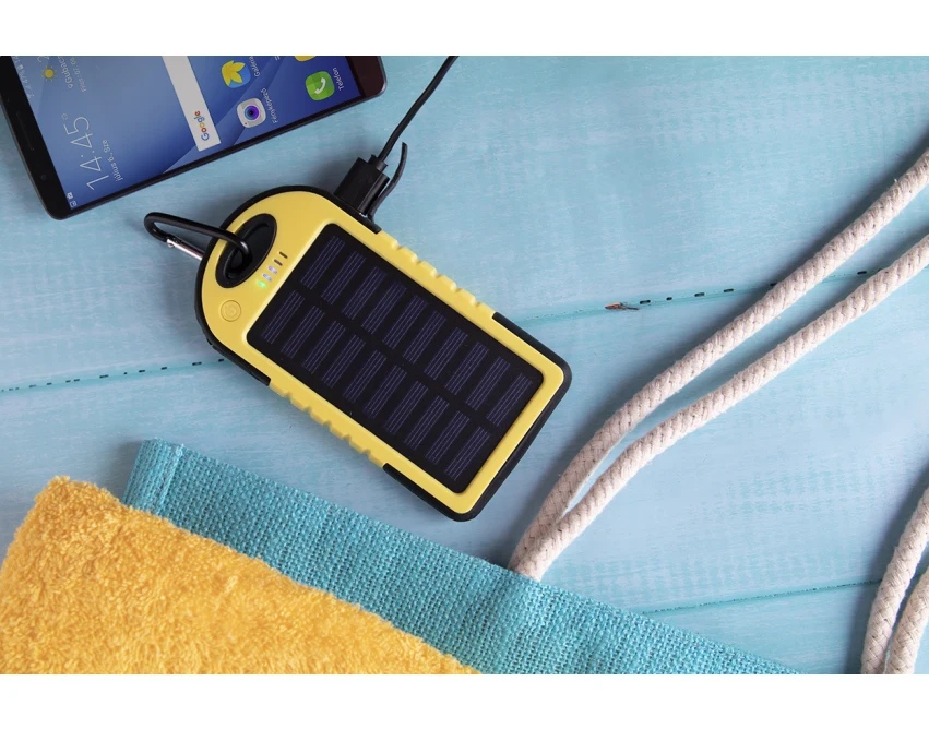 Powerbank z ładowaniem solarnym 4000 mAh silikonowa