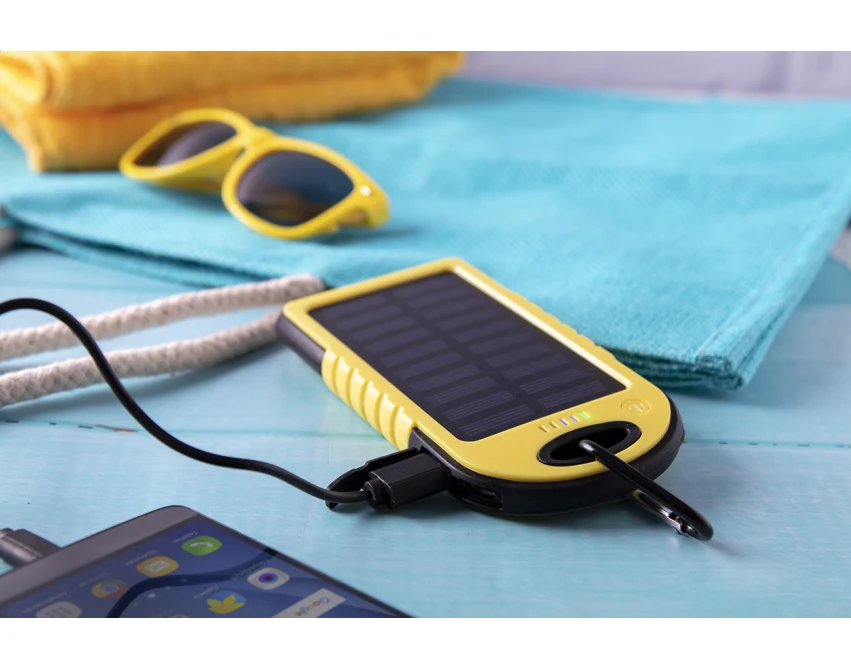 Powerbank z ładowaniem solarnym 4000 mAh silikonowa