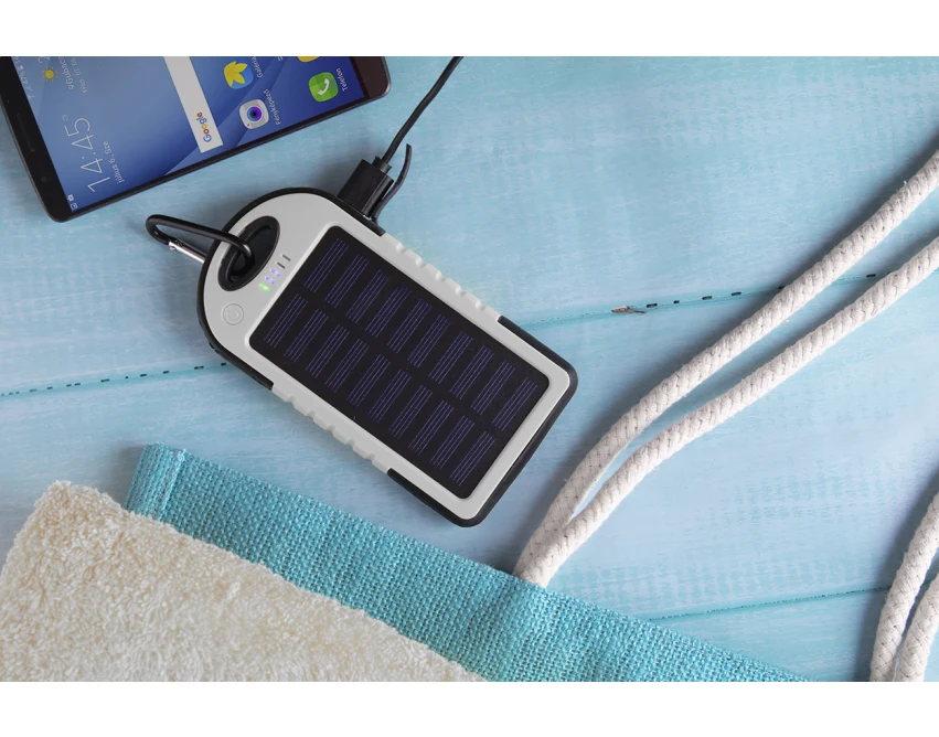 Durabank power bank na baterie słoneczne 4000mAh biały