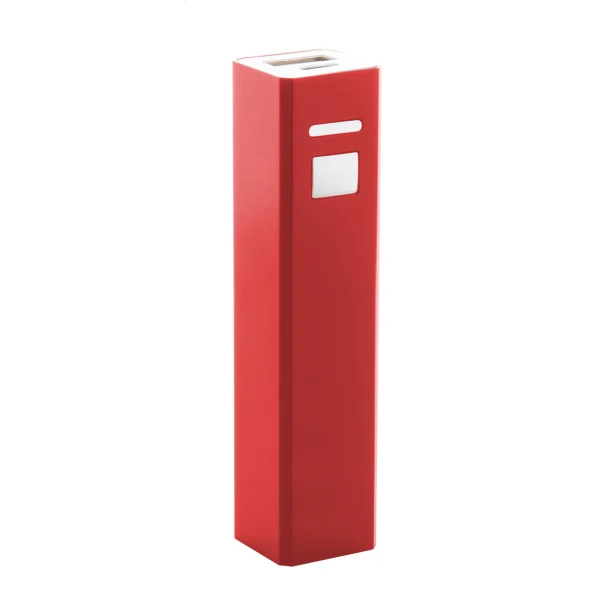 Power bank aluminiowy 2200 mAh z grawerem czerwony