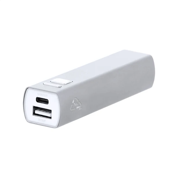 Power bank z grawerem logo aluminium z recyklingu