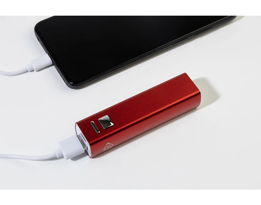 Powerbank z grawerem logo 2600 mAh aluminiowy czerwony