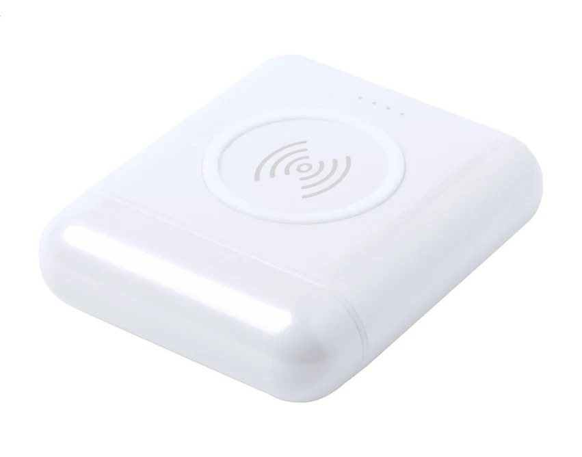 Powerbank 5000 mAh biały z ładowaniem bezprzewodowym