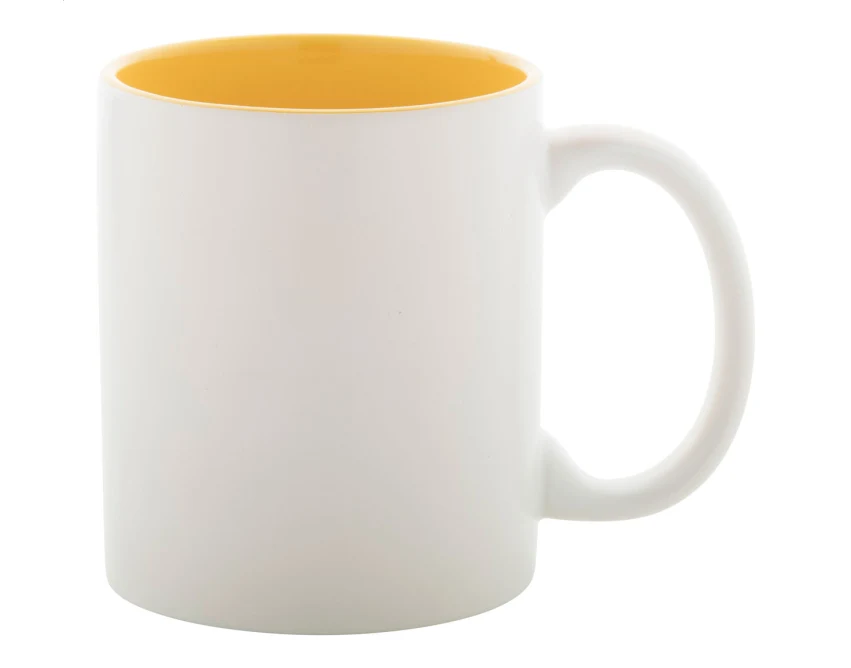 Kubek ceramiczny 350 ml z grawerem laserowym żółty