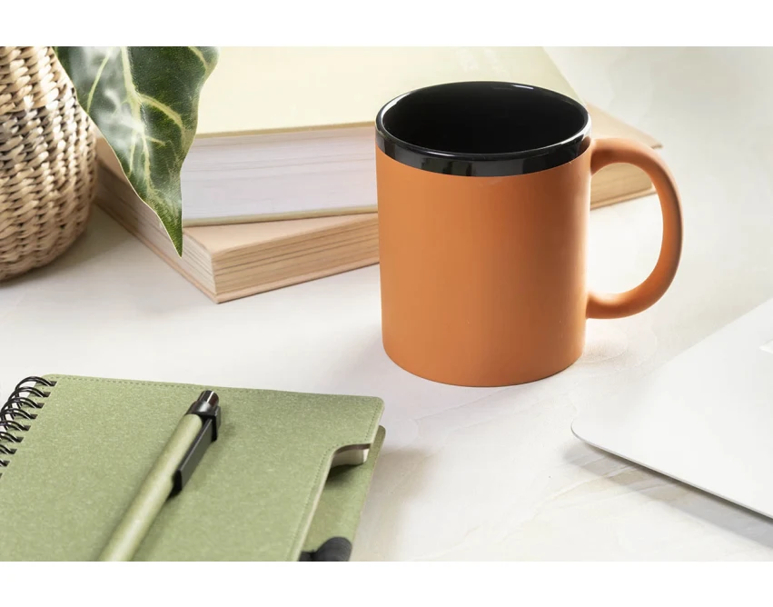 Kubek ceramiczny z grawerem 300 ml pomarańczowy