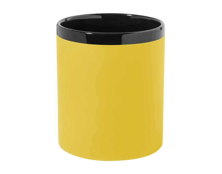 Kubek ceramiczny z grawerem 300 ml soft-touch żółty