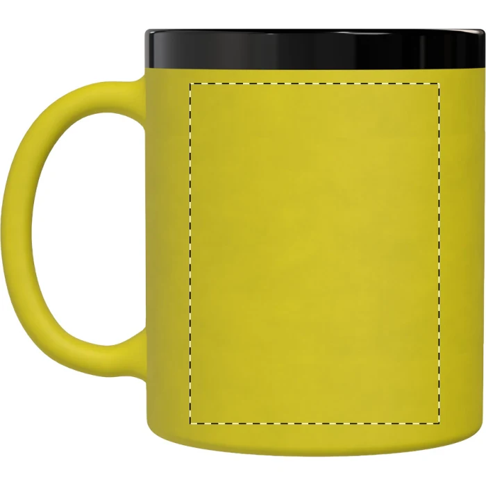 Schemat znakowania dla Grawerowanie laserowe (personalizacja) - NE2 na gadżecie: Kubek ceramiczny z grawerem 300 ml soft-touch żółty
