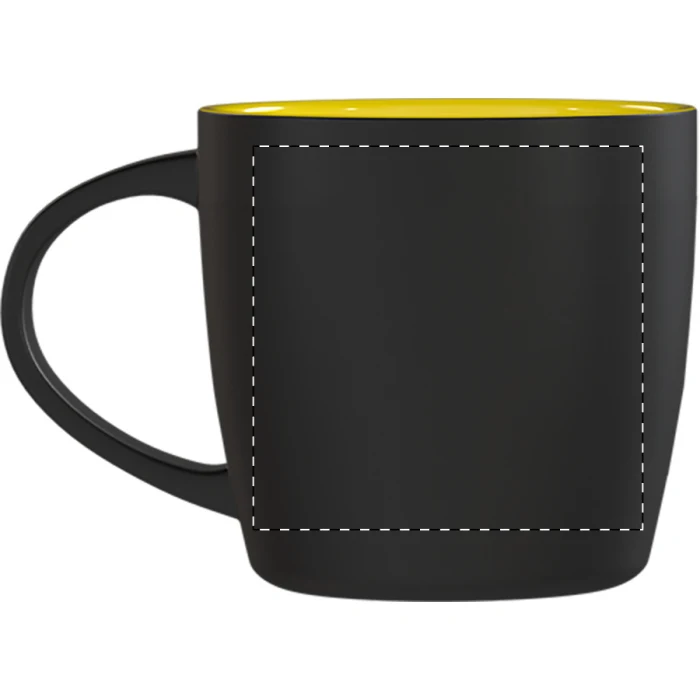 Schemat znakowania dla Grawerowanie laserowe (personalizacja) - NE2 na gadżecie: Kubek ceramiczny z grawerem logo 300 ml czarno-żółty