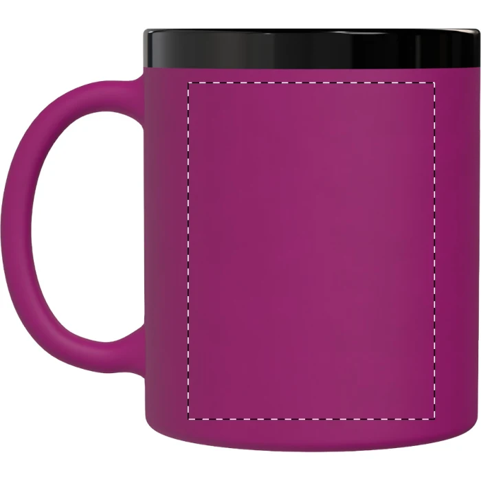 Schemat znakowania dla Grawerowanie laserowe (personalizacja) - NE2 na gadżecie: Kubek ceramiczny 300 ml soft touch fuksja z grawerem
