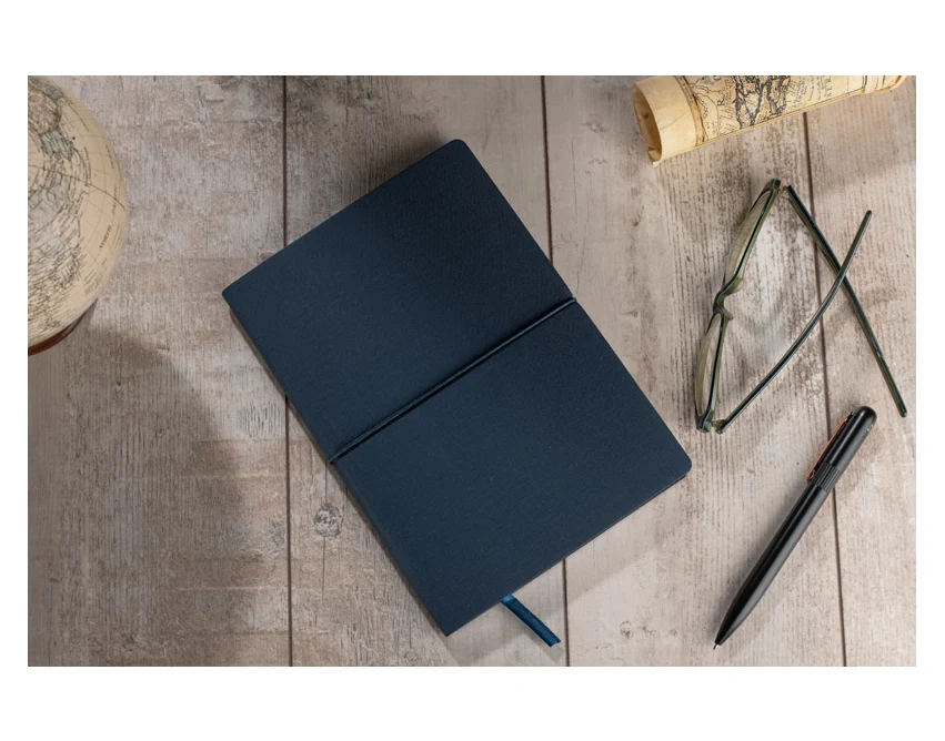 BUMI notes reklamowy A5 granatowy z okładką PU
