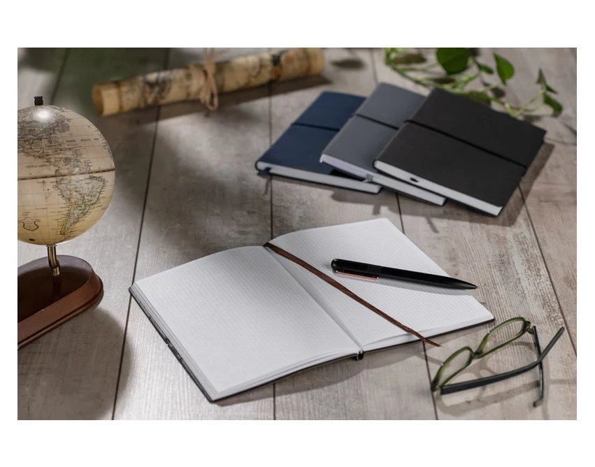 BUMI notes A5 z logo, brązowy z okładką PU