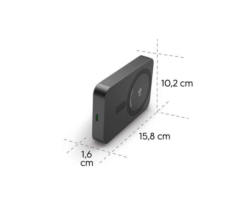 Magsafe powerbank 10000 Hama aluminiowy Qi 15 W