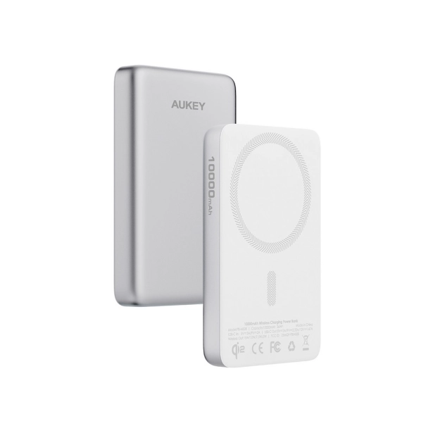 Aukey powerbank MagSafe 10000 mAh srebrny 15 W