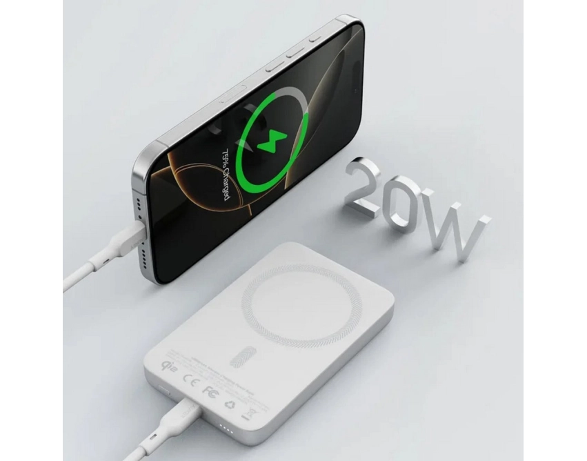 Aukey powerbank MagSafe 10000 mAh srebrny 15 W