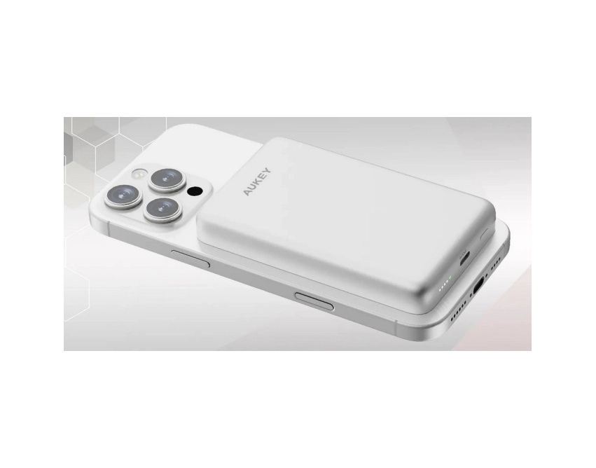 Aukey powerbank MagSafe 10000 mAh srebrny 15 W