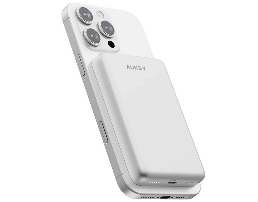 Aukey powerbank MagSafe 10000 mAh srebrny 15 W