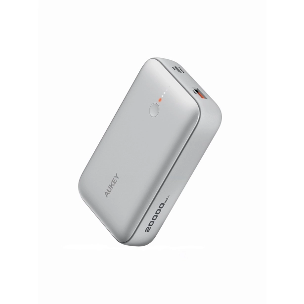 Aukey power bank 20000 mAh srebrny USB-C 22,5 W
