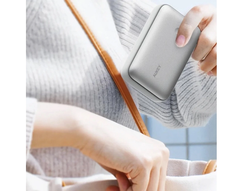 Aukey power bank 20000 mAh srebrny USB-C 22,5 W
