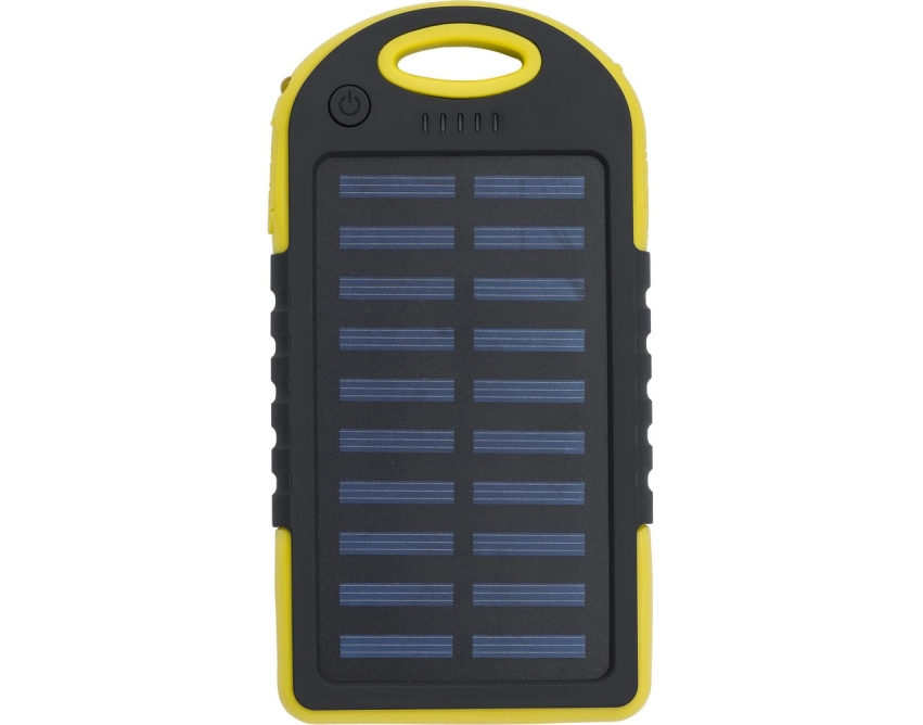 Powerbank solarny 4000 mAh żółty z latarką