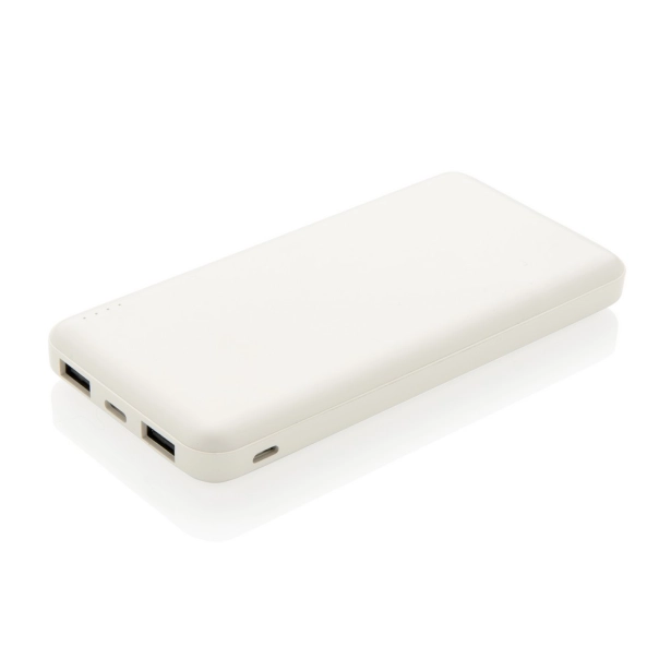 Power bank 10000 mAh z logo biały z diodami LED