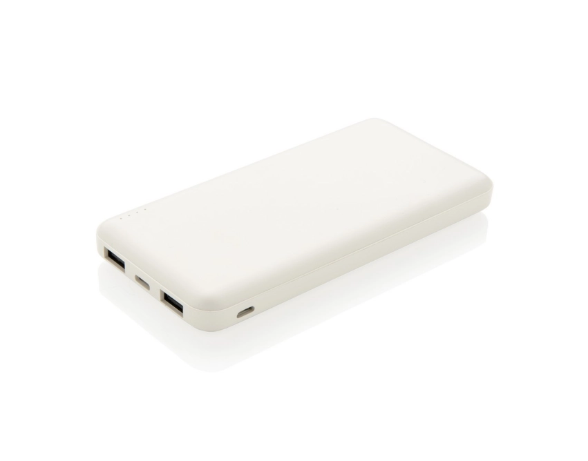 Power bank 10000 mAh z logo biały z diodami LED