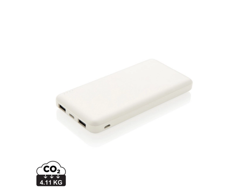 Power bank 10000 mAh z logo biały z diodami LED