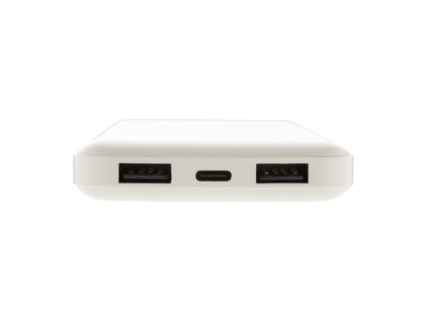 Power bank 10000 mAh z logo biały z diodami LED