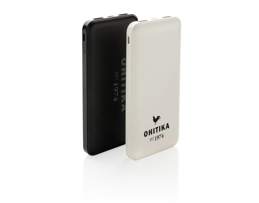 Power bank 10000 mAh z logo biały z diodami LED
