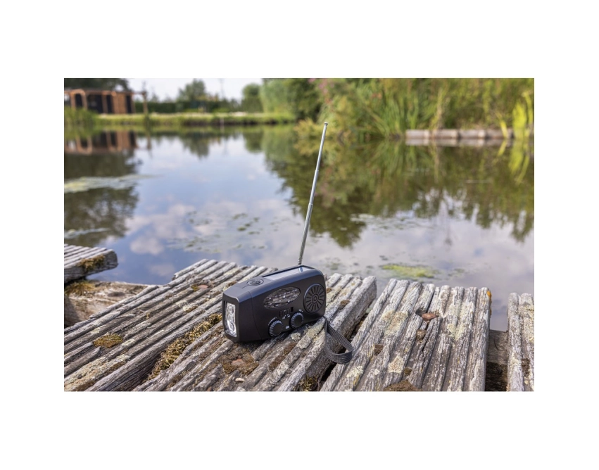 RescueWave solarny powerbank radio LED czarny RABS