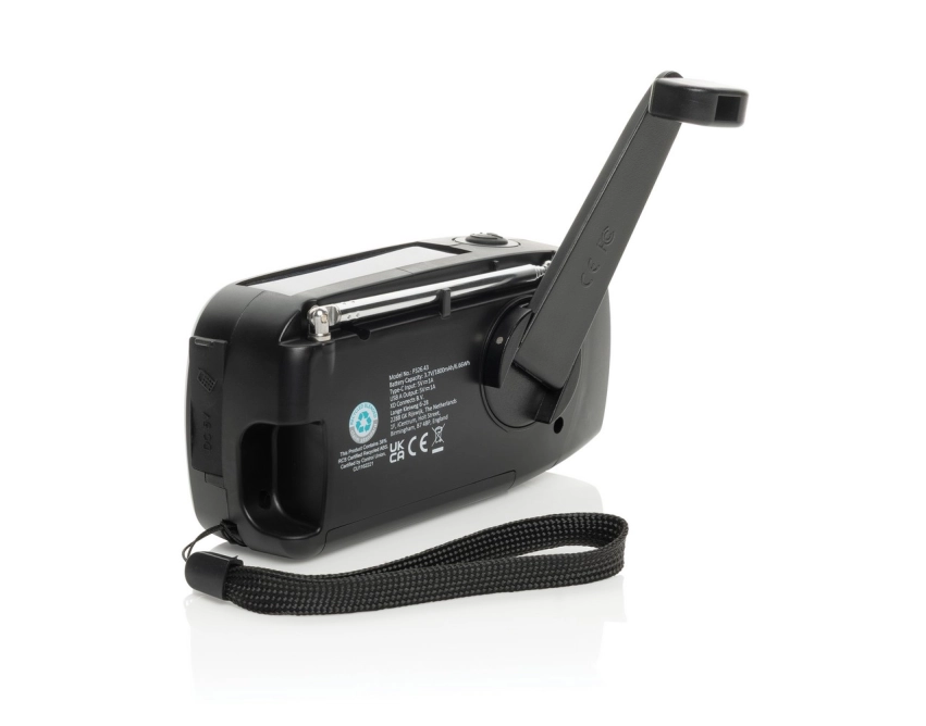 RescueWave solarny powerbank radio LED czarny RABS