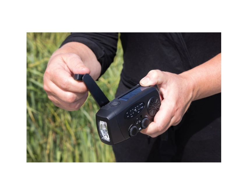 RescueWave solarny powerbank radio LED czarny RABS