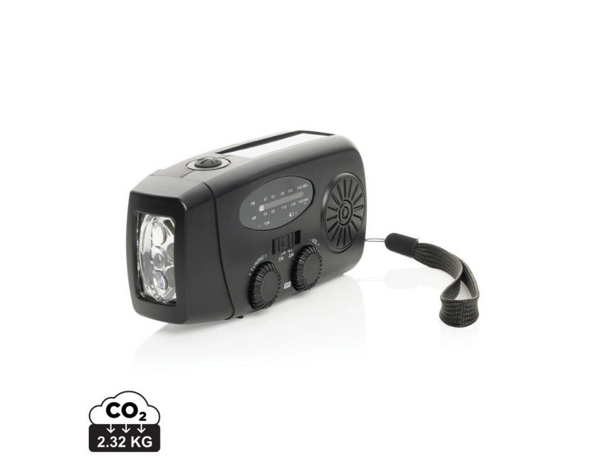 RescueWave solarny powerbank radio LED czarny RABS