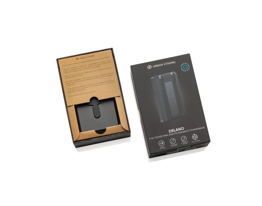 Delano powerbank 10k z ładowaniem bezprzewod. czarny
