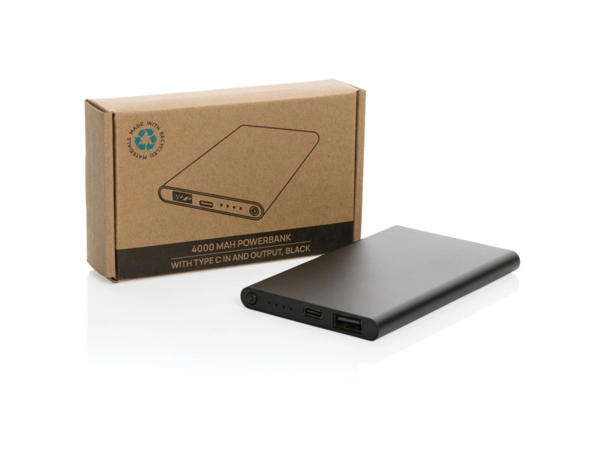Power bank z grawerem 4000 mAh czarny mat eko