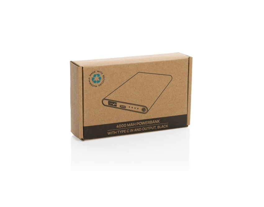 Power bank z grawerem 4000 mAh czarny mat eko