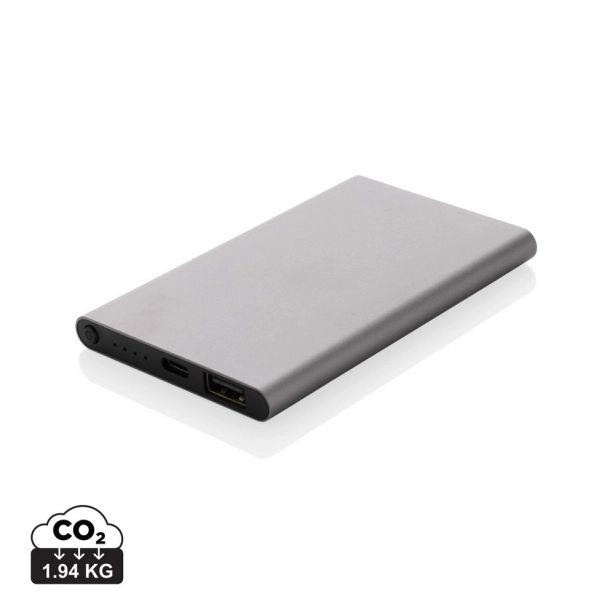 Powerbank eko 4000 mAh USB-C z aluminium z recyklingu