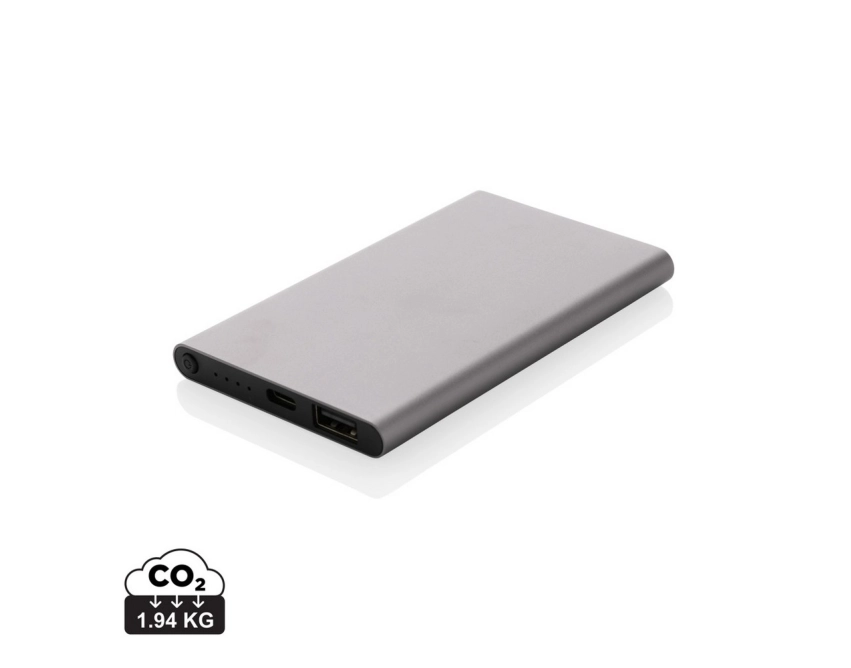 Powerbank eko 4000 mAh USB-C z aluminium z recyklingu