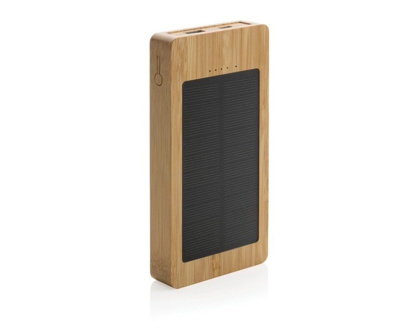 Powerbank solarny 10000 mAh bambusowy z panelem