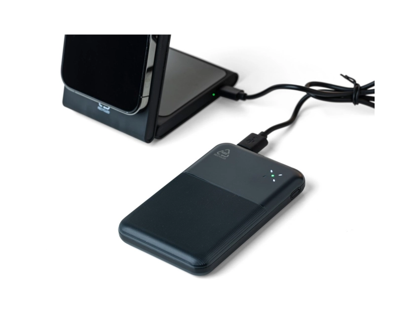 Powerbank z logo 10000 mAh czarny USB-C PD