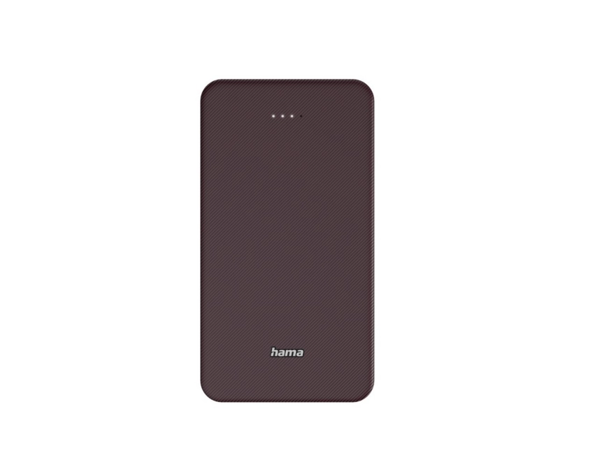 Mocny powerbank Hama 20000 mAh burgundowy z nadrukiem