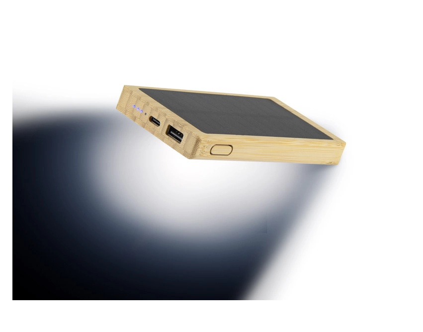SOLBAM powerbank solarny bambusowy beżowy 5000 mAh