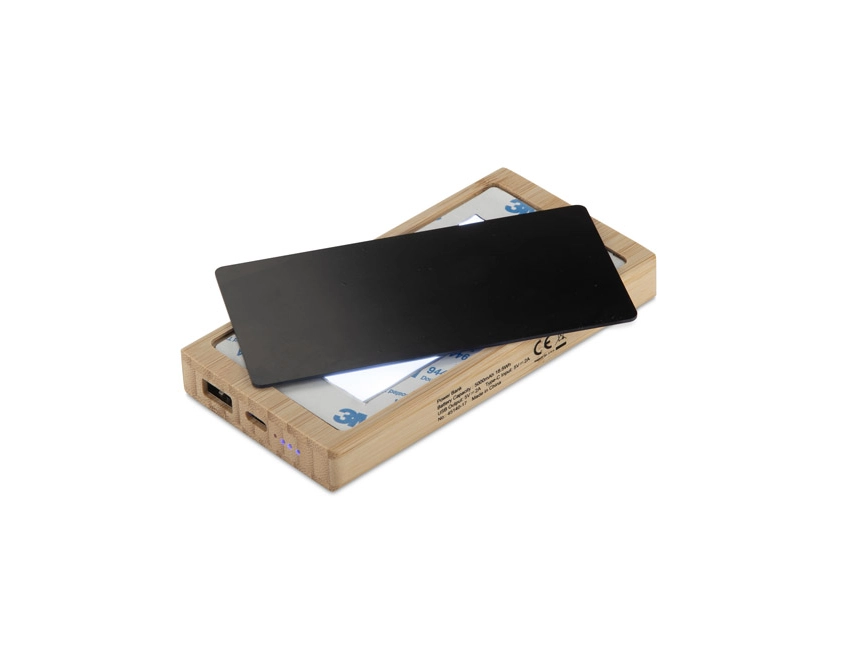 SOLBAM powerbank solarny bambusowy beżowy 5000 mAh