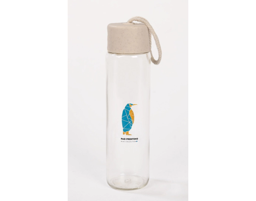 SKINNY butelka szklana z logo 350 ml naturalna