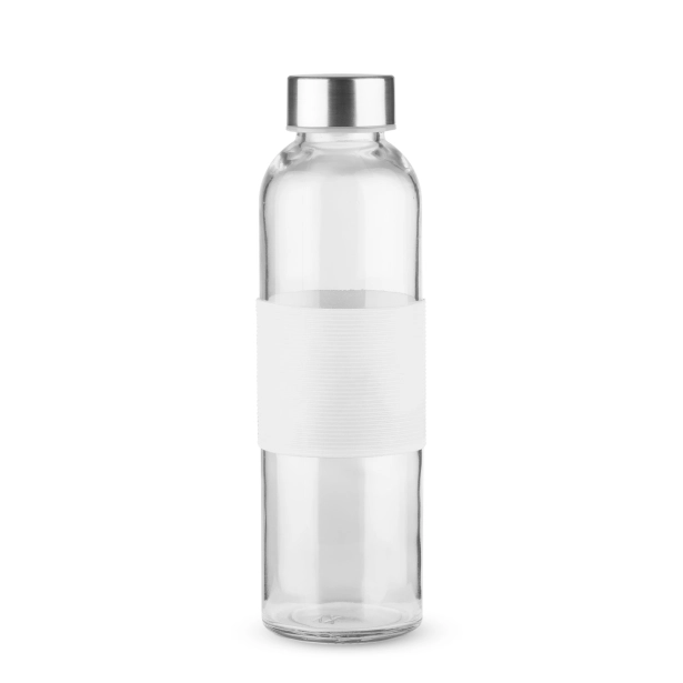 GLASSI butelka szklana z logo 510 ml z białym paskiem