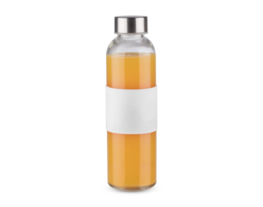 GLASSI butelka szklana z logo 510 ml z białym paskiem