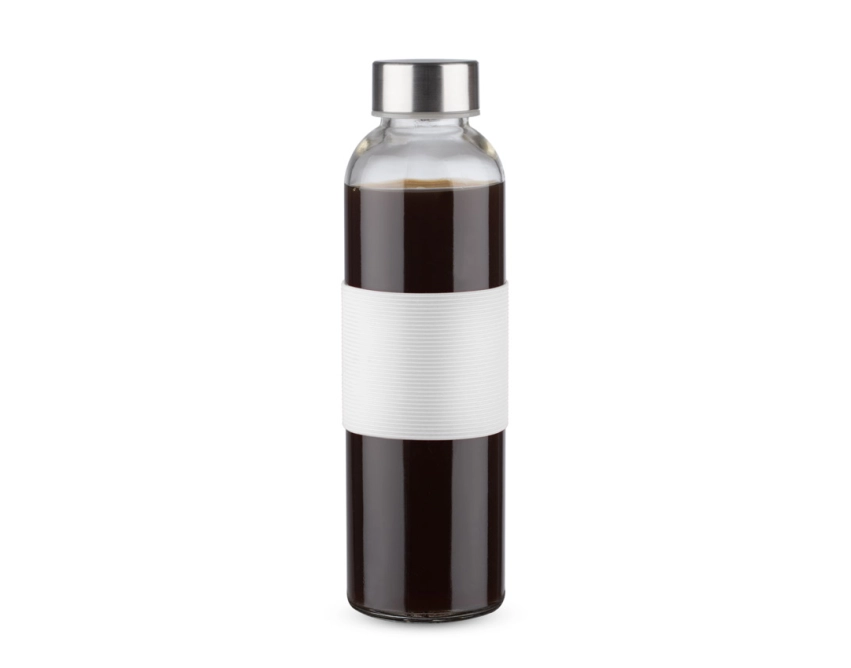 GLASSI butelka szklana z logo 510 ml z białym paskiem